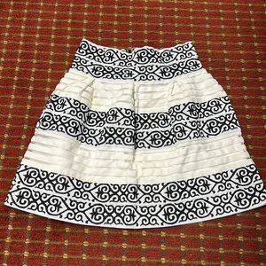 Black and white patterned skirt